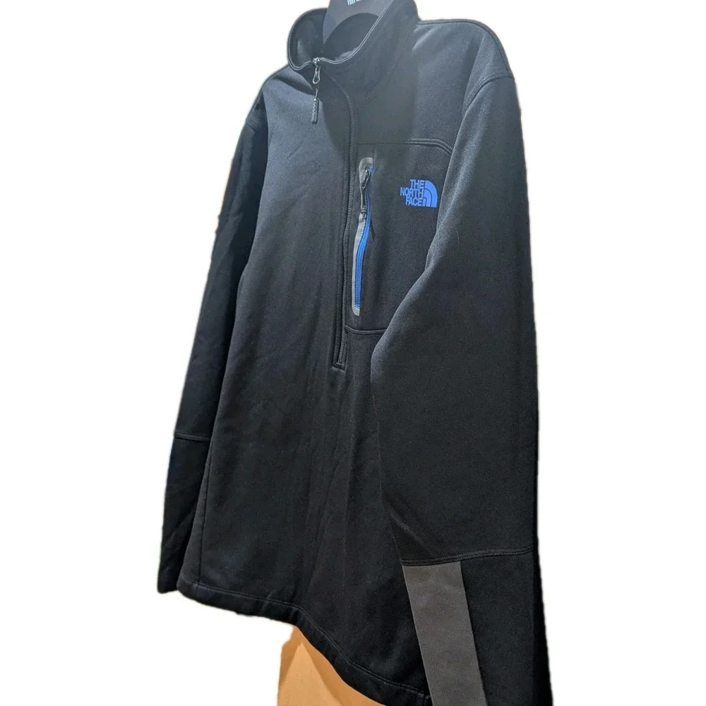 The North Face Canyonlands 1/2 Zip Pullover‎ Jacket Men's Large Black Blue Logo